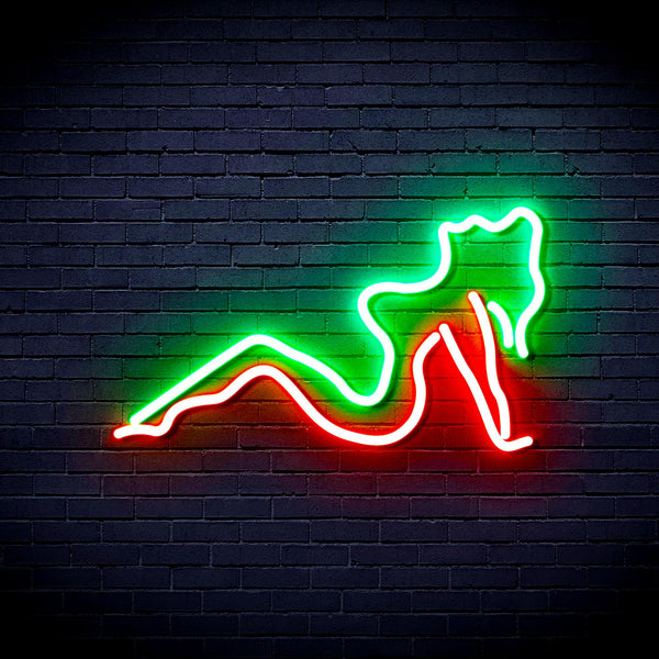 advpro-sexy-lady-ultra-bright-led-neon-sign-fnu0309 - Green & Red