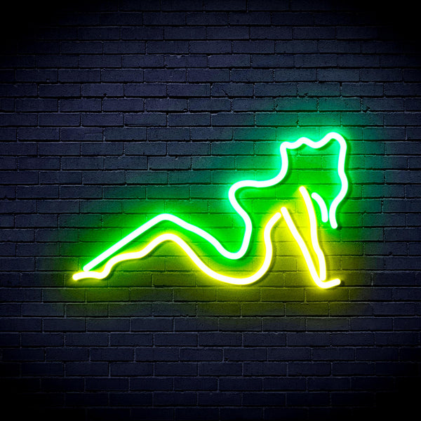 advpro-sexy-lady-ultra-bright-led-neon-sign-fnu0309 - Green & Yellow