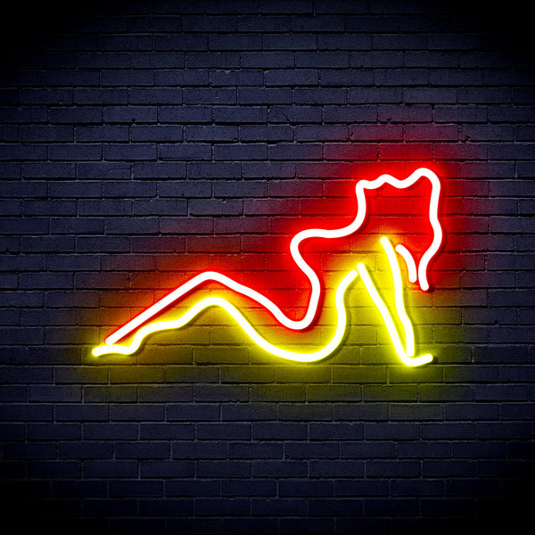 advpro-sexy-lady-ultra-bright-led-neon-sign-fnu0309 - Red & Yellow