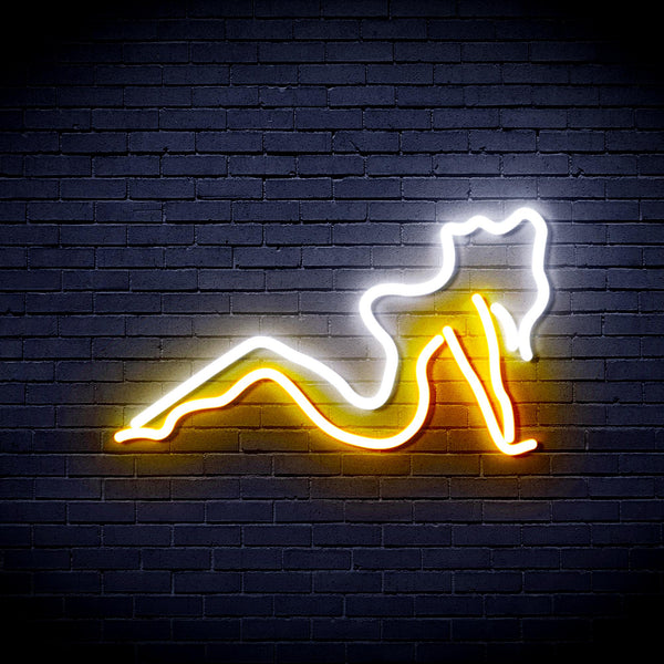 advpro-sexy-lady-ultra-bright-led-neon-sign-fnu0309 - White & Golden Yellow