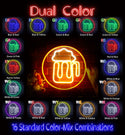 advpro-beer-mug-in-circle-ultra-bright-led-neon-sign-fnu0311 - Dual-Color
