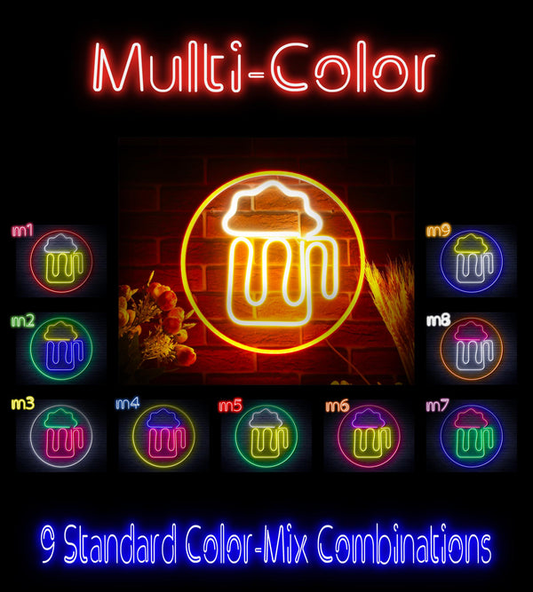 advpro-beer-mug-in-circle-ultra-bright-led-neon-sign-fnu0311 - Multi-Color