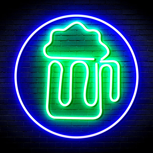 advpro-beer-mug-in-circle-ultra-bright-led-neon-sign-fnu0311 - Green & Blue