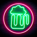 advpro-beer-mug-in-circle-ultra-bright-led-neon-sign-fnu0311 - Green & Pink