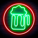 advpro-beer-mug-in-circle-ultra-bright-led-neon-sign-fnu0311 - Green & Red