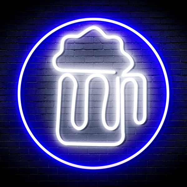 advpro-beer-mug-in-circle-ultra-bright-led-neon-sign-fnu0311 - White & Blue