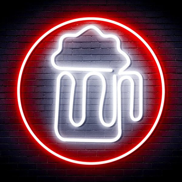 advpro-beer-mug-in-circle-ultra-bright-led-neon-sign-fnu0311 - White & Red