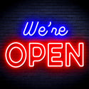 advpro-we-re-open-ultra-bright-led-neon-sign-fnu0313 - Red & Blue