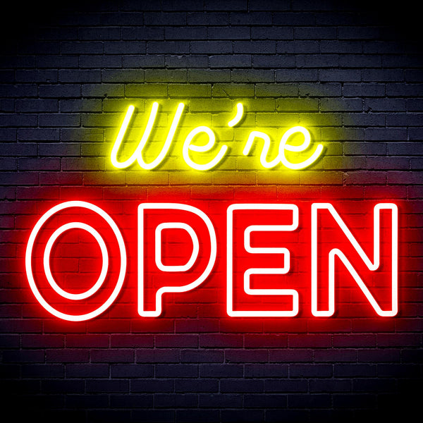 advpro-we-re-open-ultra-bright-led-neon-sign-fnu0313 - Red & Yellow