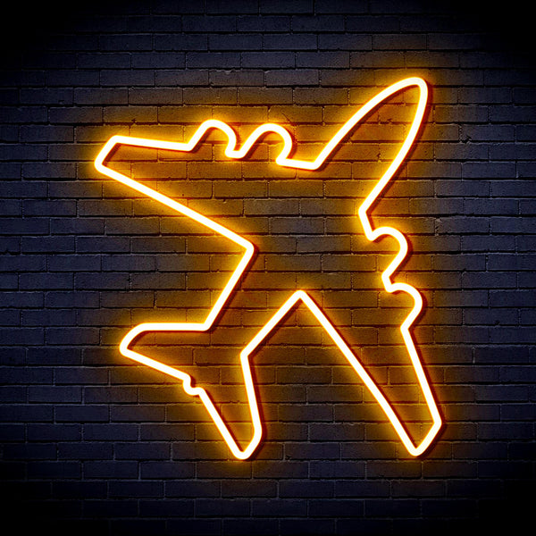 advpro-aeroplane-ultra-bright-led-neon-sign-fnu0314 - Golden Yellow