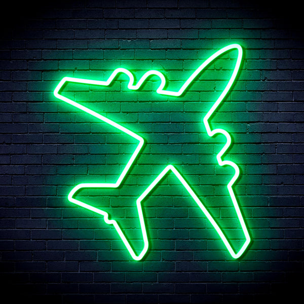 advpro-aeroplane-ultra-bright-led-neon-sign-fnu0314 - Green