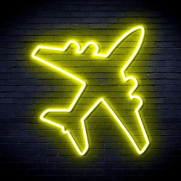 advpro-aeroplane-ultra-bright-led-neon-sign-fnu0314 - Yellow