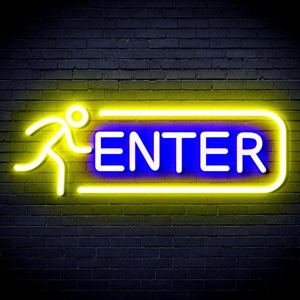 advpro-enter-sign-ultra-bright-led-neon-sign-fnu0318 - Blue & Yellow