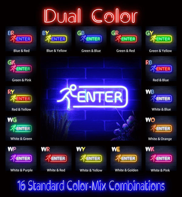 advpro-enter-sign-ultra-bright-led-neon-sign-fnu0318 - Dual-Color