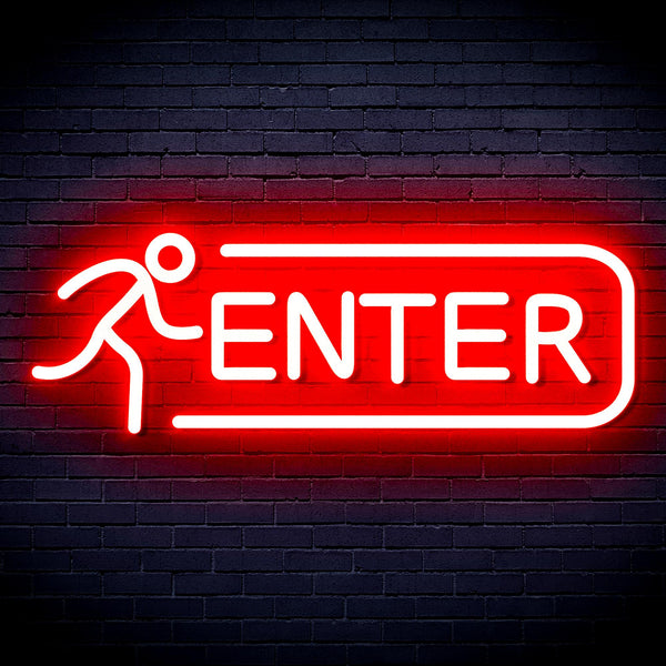 advpro-enter-sign-ultra-bright-led-neon-sign-fnu0318 - Red