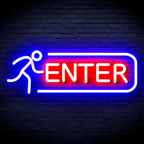 advpro-enter-sign-ultra-bright-led-neon-sign-fnu0318 - Red & Blue