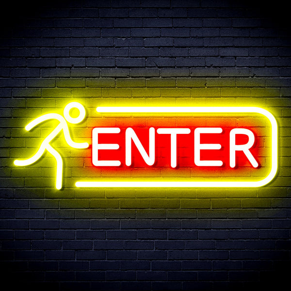 advpro-enter-sign-ultra-bright-led-neon-sign-fnu0318 - Red & Yellow
