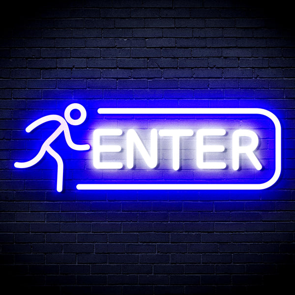 advpro-enter-sign-ultra-bright-led-neon-sign-fnu0318 - White & Blue