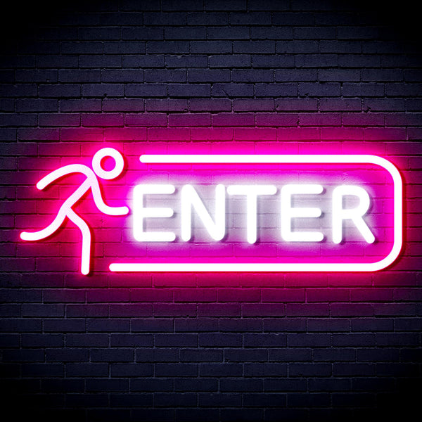 advpro-enter-sign-ultra-bright-led-neon-sign-fnu0318 - White & Pink