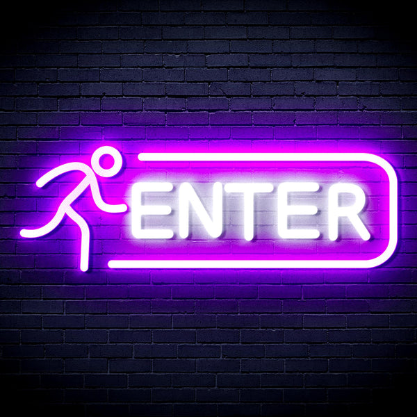 advpro-enter-sign-ultra-bright-led-neon-sign-fnu0318 - White & Purple