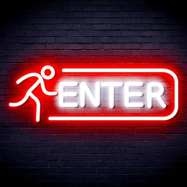 advpro-enter-sign-ultra-bright-led-neon-sign-fnu0318 - White & Red