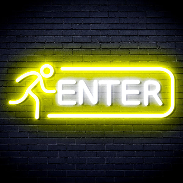 advpro-enter-sign-ultra-bright-led-neon-sign-fnu0318 - White & Yellow