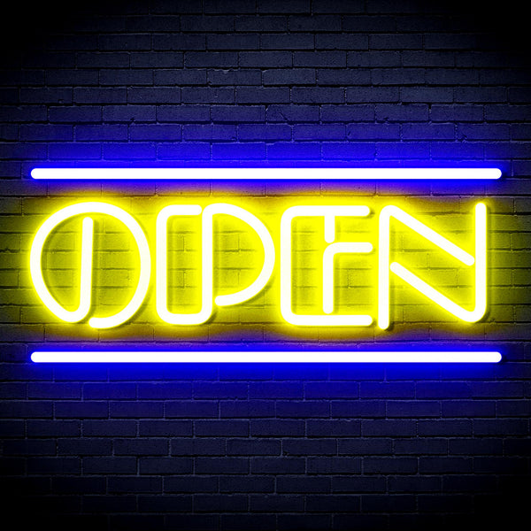 advpro-open-sign-ultra-bright-led-neon-sign-fnu0319 - Blue & Yellow