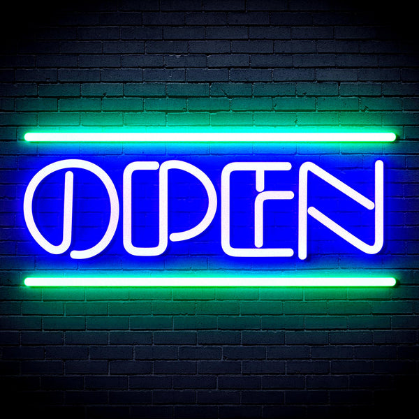 advpro-open-sign-ultra-bright-led-neon-sign-fnu0319 - Green & Blue