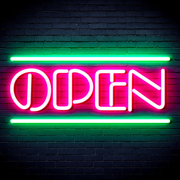 advpro-open-sign-ultra-bright-led-neon-sign-fnu0319 - Green & Pink