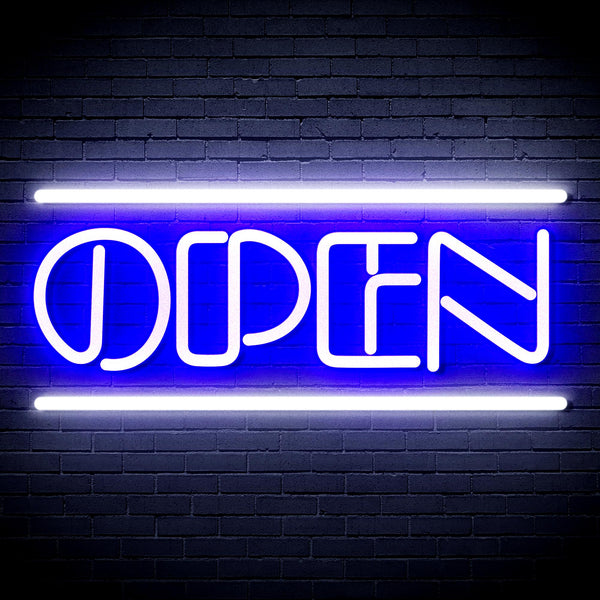 advpro-open-sign-ultra-bright-led-neon-sign-fnu0319 - White & Blue