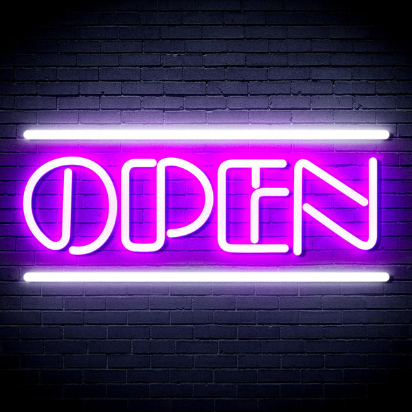 advpro-open-sign-ultra-bright-led-neon-sign-fnu0319 - White & Purple