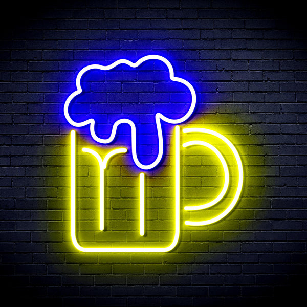 advpro-beer-mug-ultra-bright-led-neon-sign-fnu0320 - Blue & Yellow