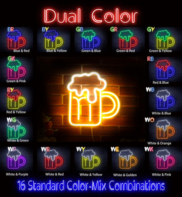 advpro-beer-mug-ultra-bright-led-neon-sign-fnu0320 - Dual-Color