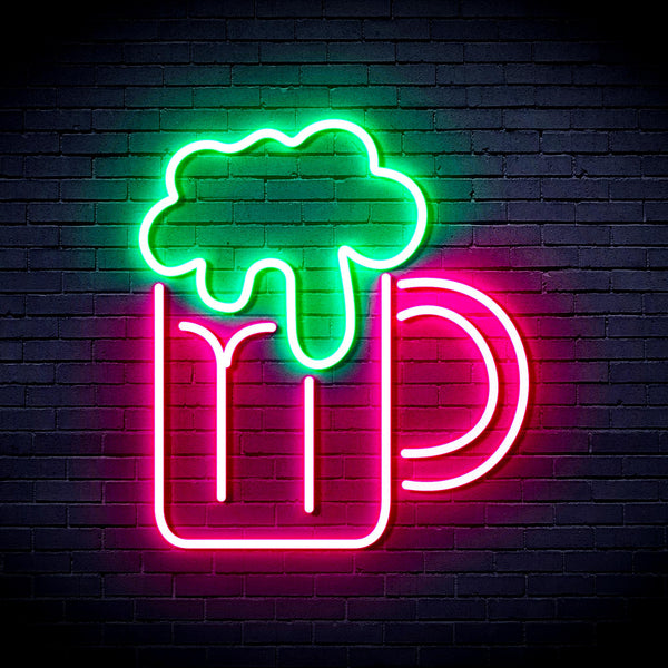 advpro-beer-mug-ultra-bright-led-neon-sign-fnu0320 - Green & Pink