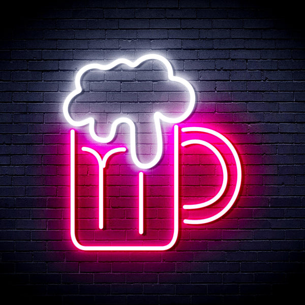 advpro-beer-mug-ultra-bright-led-neon-sign-fnu0320 - White & Pink