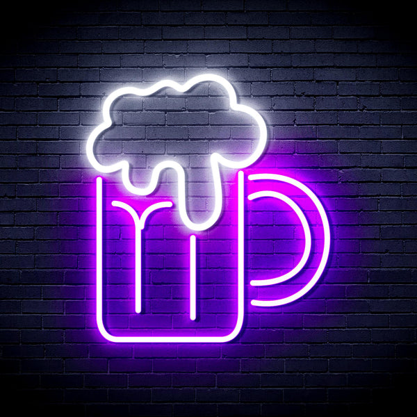 advpro-beer-mug-ultra-bright-led-neon-sign-fnu0320 - White & Purple