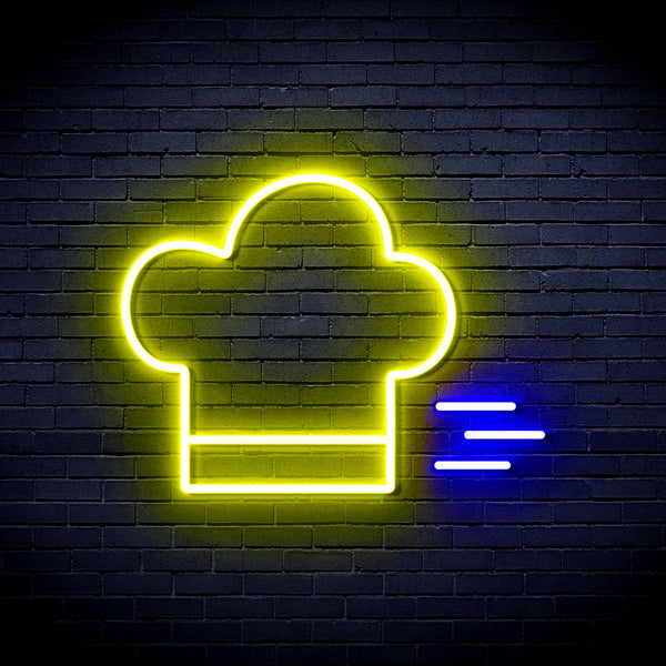 advpro-chef-hat-ultra-bright-led-neon-sign-fnu0321 - Blue & Yellow