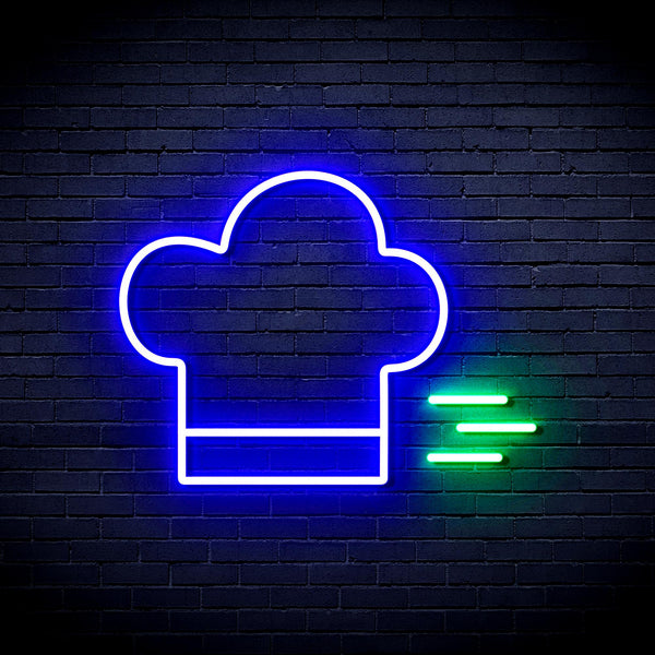 advpro-chef-hat-ultra-bright-led-neon-sign-fnu0321 - Green & Blue
