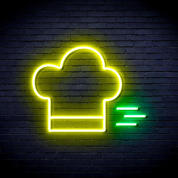 advpro-chef-hat-ultra-bright-led-neon-sign-fnu0321 - Green & Yellow