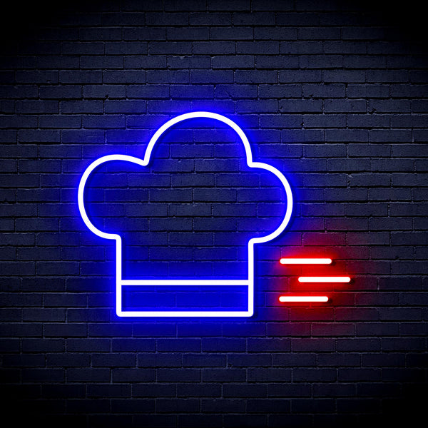 advpro-chef-hat-ultra-bright-led-neon-sign-fnu0321 - Red & Blue