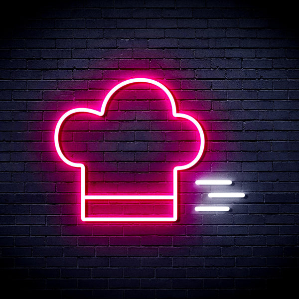 advpro-chef-hat-ultra-bright-led-neon-sign-fnu0321 - White & Pink