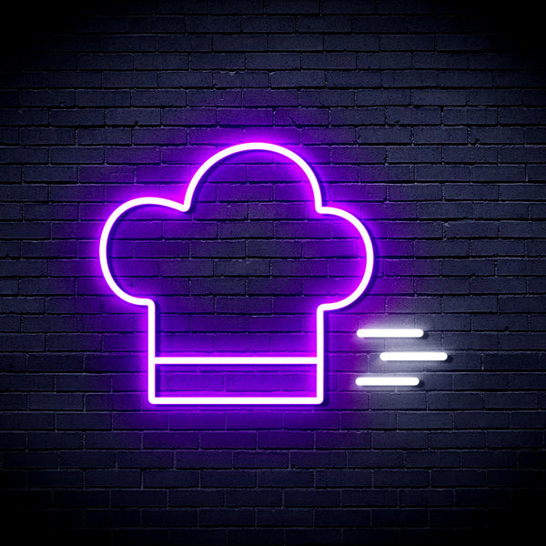advpro-chef-hat-ultra-bright-led-neon-sign-fnu0321 - White & Purple