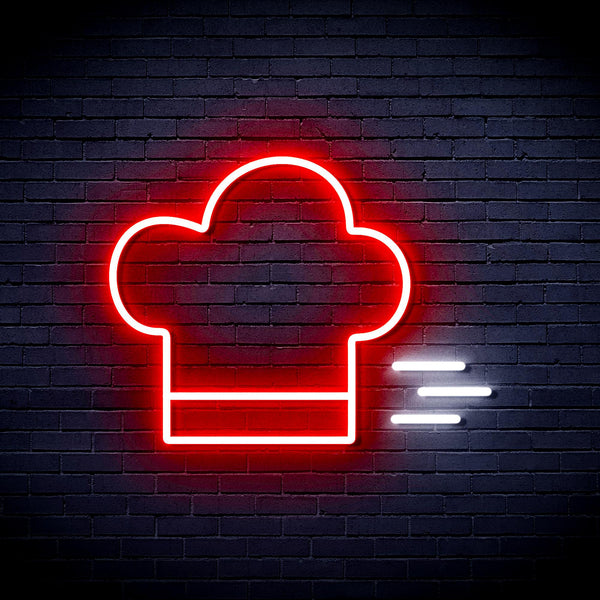 advpro-chef-hat-ultra-bright-led-neon-sign-fnu0321 - White & Red