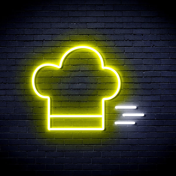 advpro-chef-hat-ultra-bright-led-neon-sign-fnu0321 - White & Yellow