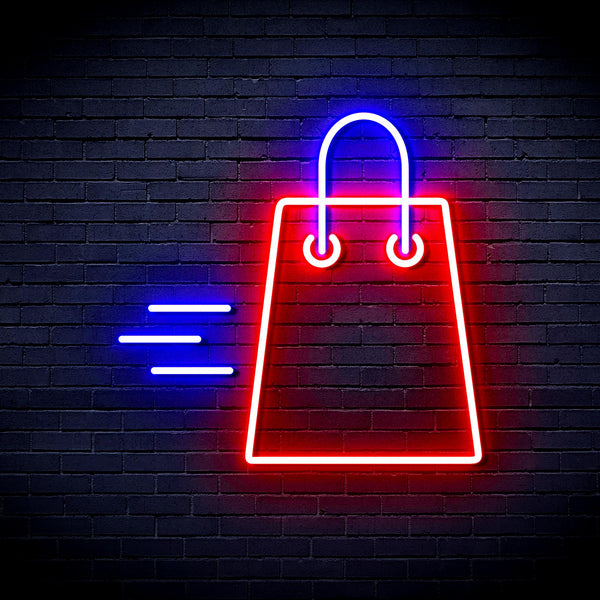 advpro-shopping-bag-ultra-bright-led-neon-sign-fnu0323 - Blue & Red
