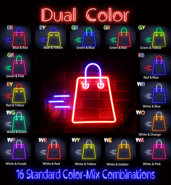 advpro-shopping-bag-ultra-bright-led-neon-sign-fnu0323 - Dual-Color