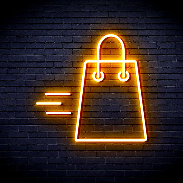 advpro-shopping-bag-ultra-bright-led-neon-sign-fnu0323 - Golden Yellow