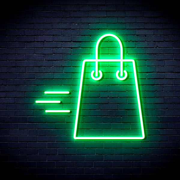 advpro-shopping-bag-ultra-bright-led-neon-sign-fnu0323 - Green