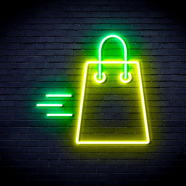 advpro-shopping-bag-ultra-bright-led-neon-sign-fnu0323 - Green & Yellow