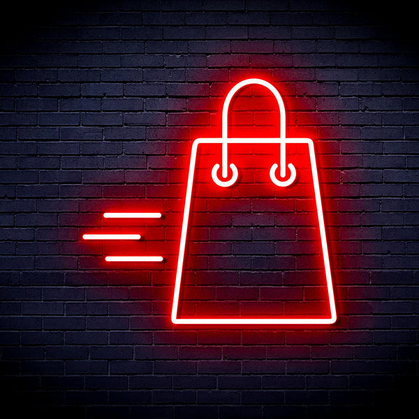 advpro-shopping-bag-ultra-bright-led-neon-sign-fnu0323 - Red